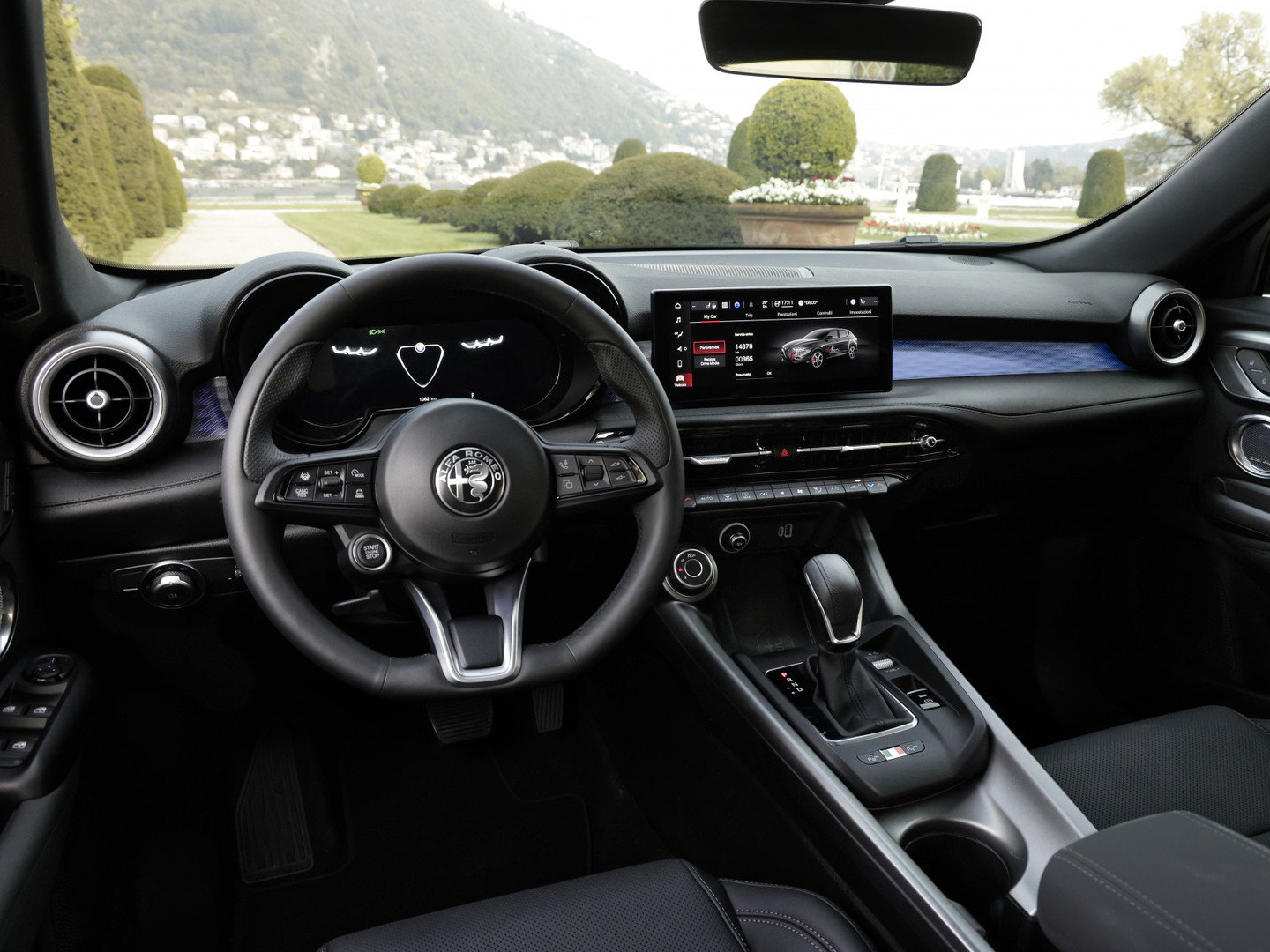 Vista del cruscotto e del touchscreen di Alfa Romeo Tonale